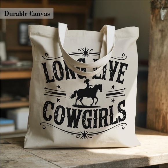 Cowgirl Canvas Tote Bag - Picture 3 of 7